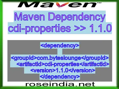 Maven dependency of cdi-properties version 1.1.0