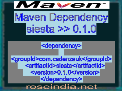 Maven dependency of siesta version 0.1.0