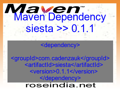 Maven dependency of siesta version 0.1.1