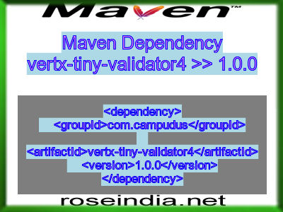 Maven dependency of vertx-tiny-validator4 version 1.0.0