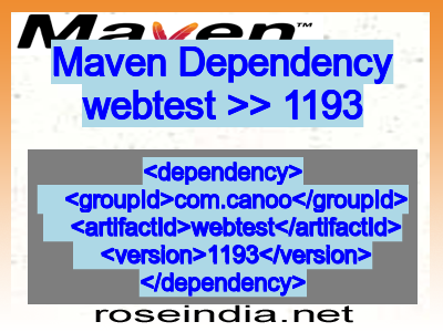 Maven dependency of webtest version 1193