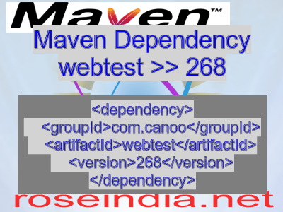 Maven dependency of webtest version 268