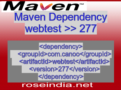 Maven dependency of webtest version 277