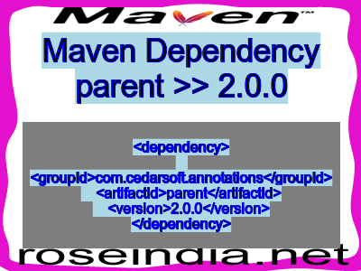 Maven dependency of parent version 2.0.0