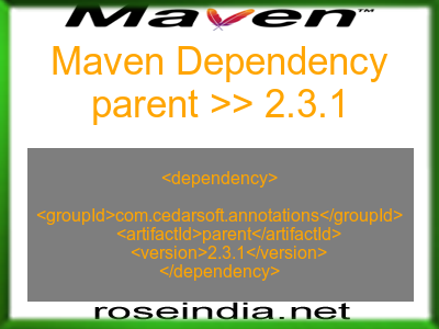 Maven dependency of parent version 2.3.1