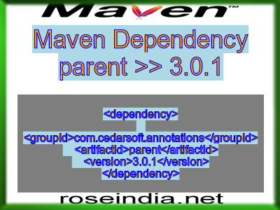 Maven dependency of parent version 3.0.1