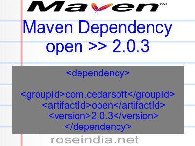 Maven dependency of open version 2.0.3