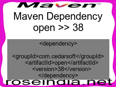 Maven dependency of open version 38