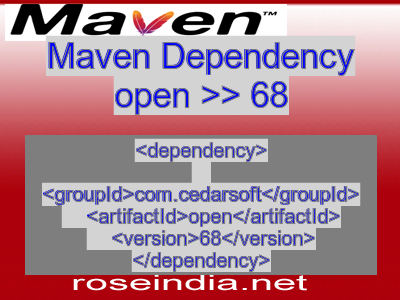 Maven dependency of open version 68