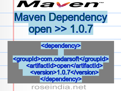 Maven dependency of open version 1.0.7