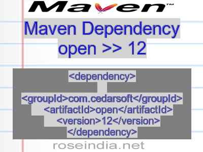 Maven dependency of open version 12