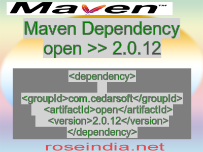 Maven dependency of open version 2.0.12