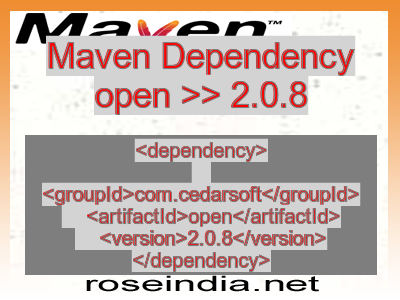 Maven dependency of open version 2.0.8