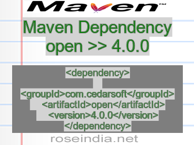 Maven dependency of open version 4.0.0