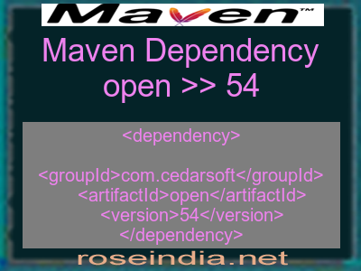 Maven dependency of open version 54