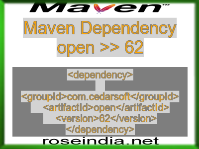 Maven dependency of open version 62