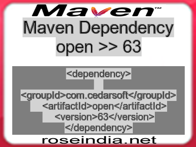 Maven dependency of open version 63