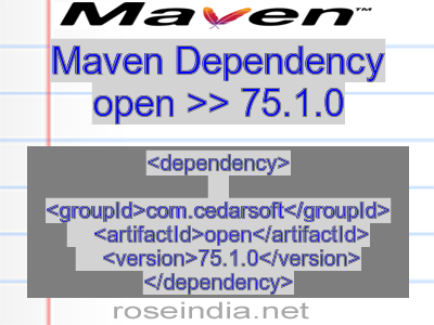 Maven dependency of open version 75.1.0