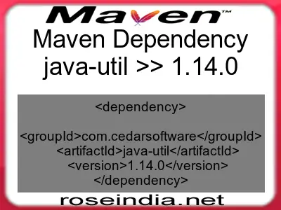 Maven dependency of java-util version 1.14.0