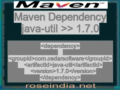 Maven dependency of java-util version 1.7.0