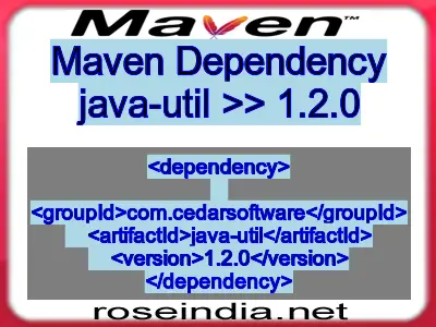 Maven dependency of java-util version 1.2.0