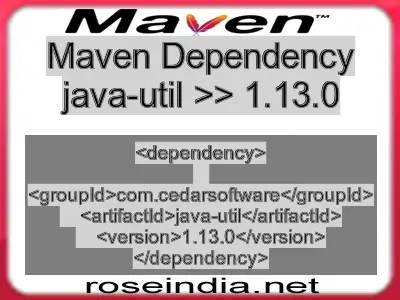 Maven dependency of java-util version 1.13.0