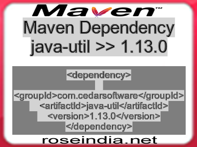 Maven dependency of java-util version 1.13.0