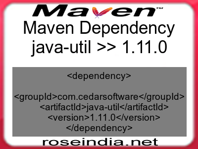 Maven dependency of java-util version 1.11.0
