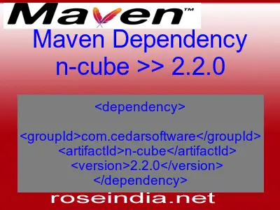 Maven dependency of n-cube version 2.2.0