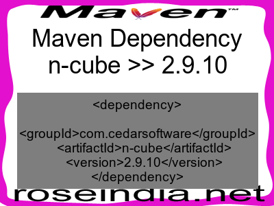 Maven dependency of n-cube version 2.9.10