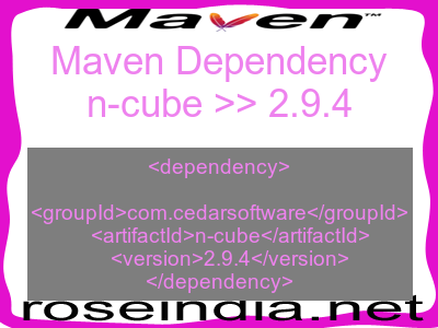 Maven dependency of n-cube version 2.9.4