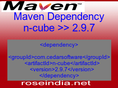 Maven dependency of n-cube version 2.9.7