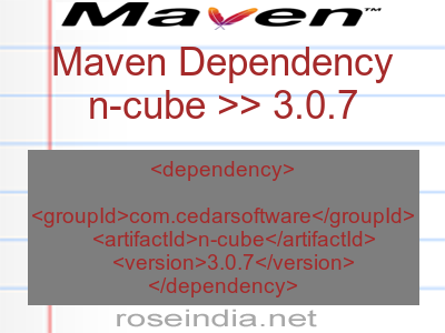 Maven dependency of n-cube version 3.0.7