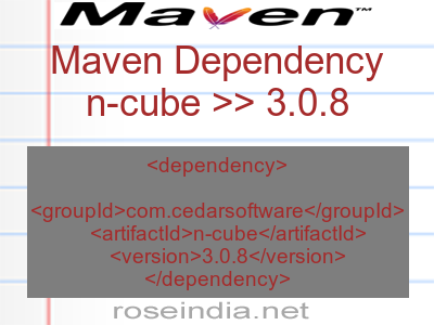 Maven dependency of n-cube version 3.0.8