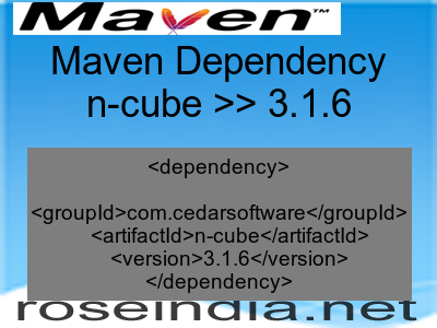 Maven dependency of n-cube version 3.1.6