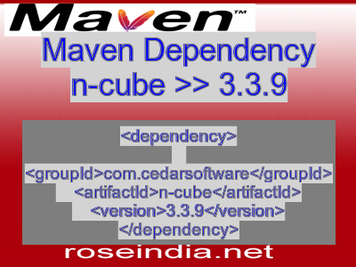 Maven dependency of n-cube version 3.3.9