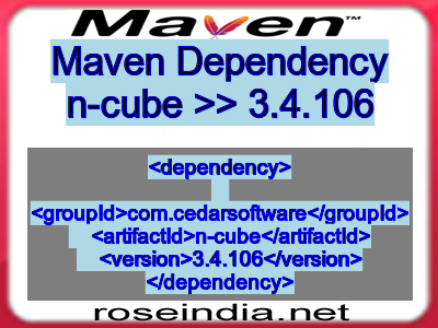 Maven dependency of n-cube version 3.4.106