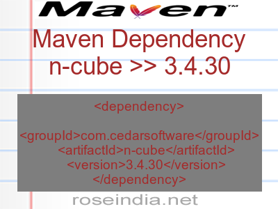 Maven dependency of n-cube version 3.4.30