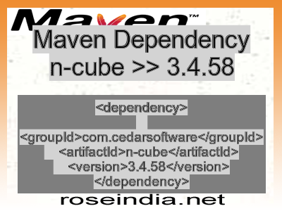 Maven dependency of n-cube version 3.4.58
