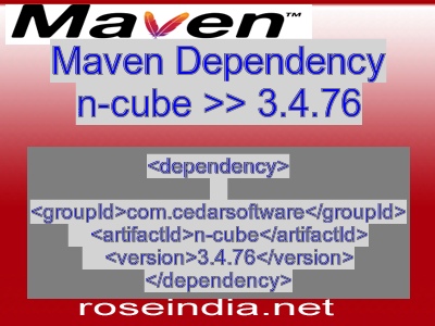 Maven dependency of n-cube version 3.4.76