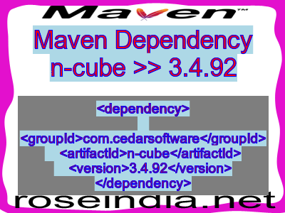 Maven dependency of n-cube version 3.4.92