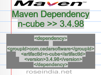 Maven dependency of n-cube version 3.4.98