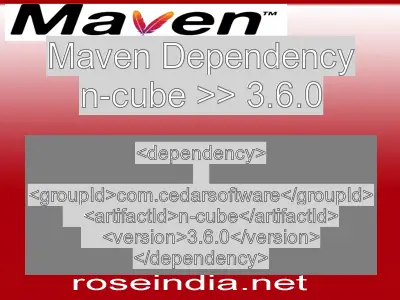 Maven dependency of n-cube version 3.6.0