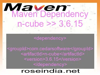 Maven dependency of n-cube version 3.6.15