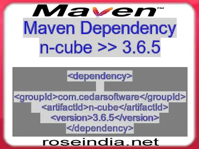 Maven dependency of n-cube version 3.6.5
