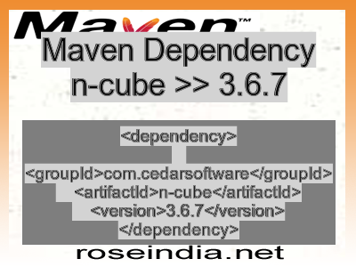 Maven dependency of n-cube version 3.6.7