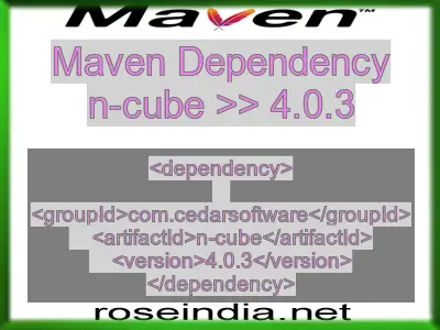 Maven dependency of n-cube version 4.0.3