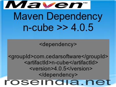 Maven dependency of n-cube version 4.0.5