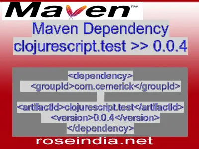 Maven dependency of clojurescript.test version 0.0.4
