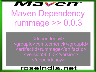 Maven dependency of rummage version 0.0.3